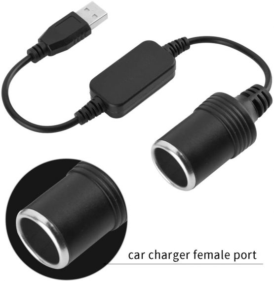 Vbestlife USB Port to 12V Car Cigarette Lighter Socket Female Converter Adapter Cord - Image 2