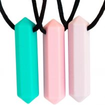 Tilcare Chew Chew Sensory Necklace – Best for Kids or Adults That Like Biting or Have Autism – Perfectly Textured Silicone Chewy Toys - Chewing Pendant for Boys & Girls - Chew Necklaces