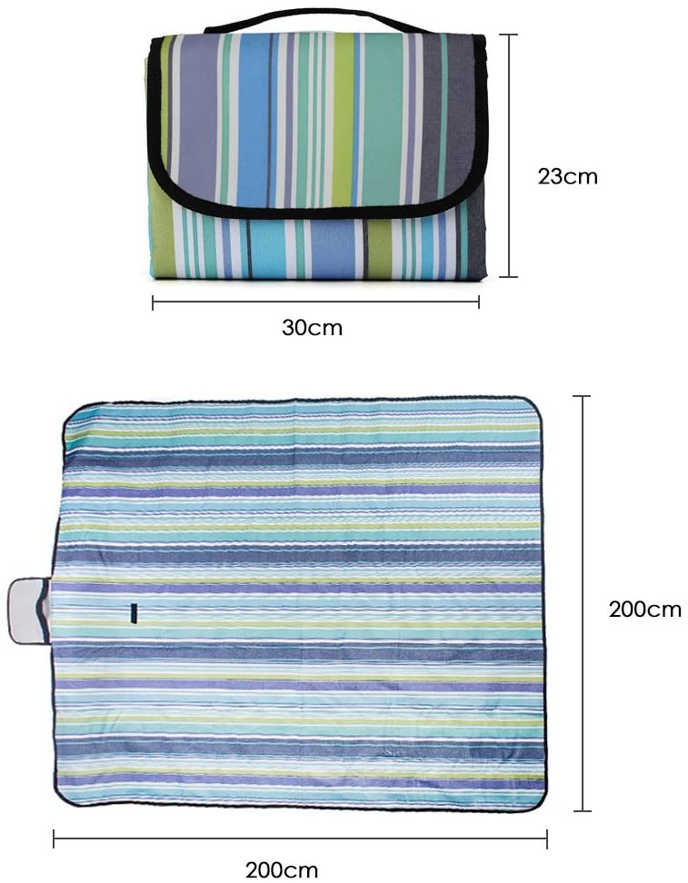 LIVEHITOP 200x200cm Picnic Blanket Waterproof Backing - Image 4