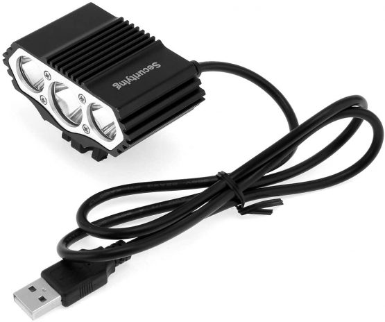 SecurityIng® USB Powered Bicycle Light, LED Headlamp Waterproof 1800 Lumens 4 Modes Cycling Front Lamp Bike Headlight for Mountain Road, Kids and City Bicycle - USB Cable Included - Image 2