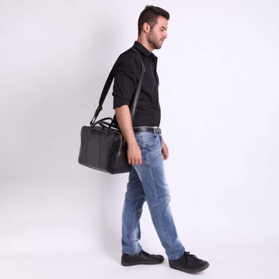 Leathario Men Briefcase Bag Genuine Leather Handbag 14" Laptop Bag Messenger Shoulder Business Luxurious Vintage Crossbody Bag Retro Leisure Fashion for Men Office Travel Weekend - Image 2