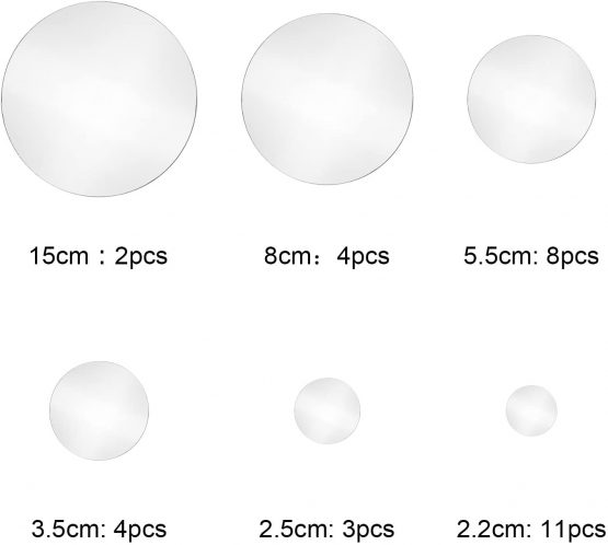 32 Pieces Removable Acrylic Setting Wall Sticker Decal for Home Living Room Bedroom Decor (Round Circle, 32 Pieces) - Image 2
