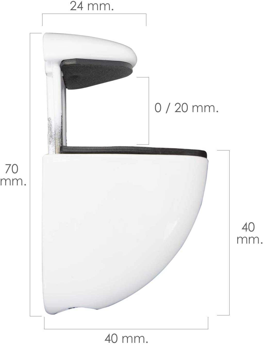 WOLFPACK LINEA PROFESIONAL - Adjustable Pelican Shelf Support 1/20 mm. White (1 Piece), Blanco, único - Image 2