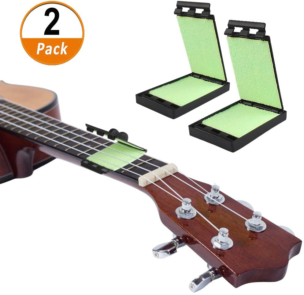 2 Pack Dual Guitar String Cleaner for Guitar Bass and Ukulele, Used for Cleaning String and Fretboard