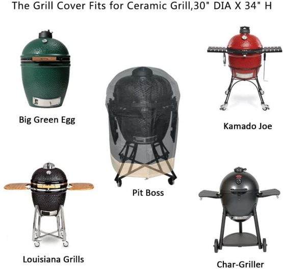 Onlyfire Kamado Grill Cover Fits for Big Green Egg,Kamado Joe Classic and Stand-Alone,Large Grill Dome,Pit Boss K22,Louisiana K22,Coyote the Asado Cooker and other,30" DIA X 34" H - Image 3