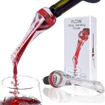 FLOW Wine Aerator Pourer Aerate Wines in Seconds, Professional Red Wine Aerating Non Drip Pourer with Integrated 150 Degree Pouring Spout For Easy Decanting, A Great Bar Gadget & Gift From FLOW Barware