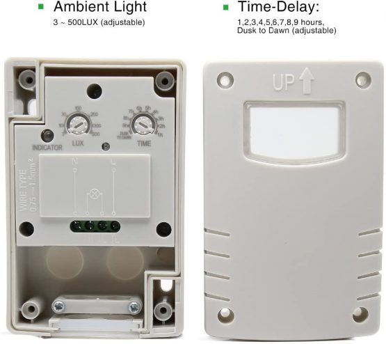 Sensky SK300 AC220-240V Photoelectric Outdoor Waterproof Timer LUX and Time Adjustable Photocell Sensor Switch Dusk Till Dawn, White Phocell Sesor, normal - Image 2