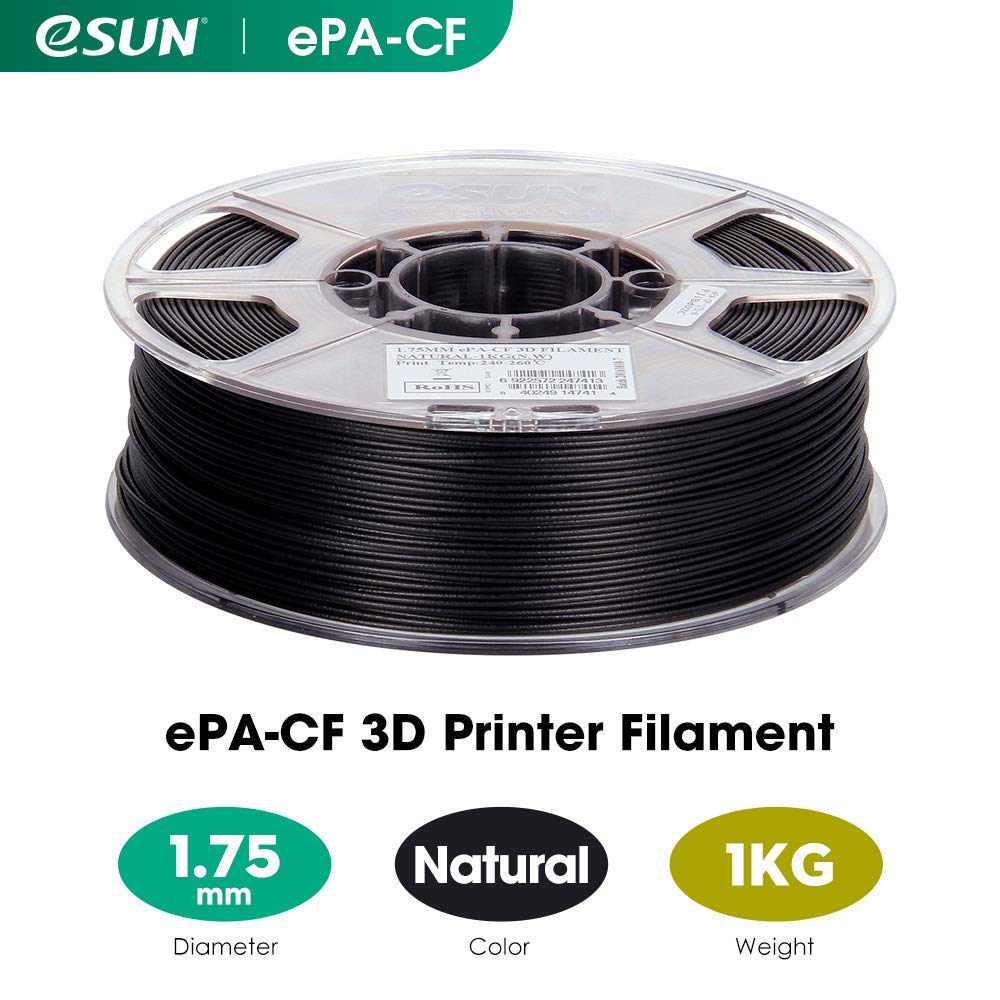 eSUN Carbon Fiber Filled Nylon Filament 1.75mm, 3D Printer Filament PA