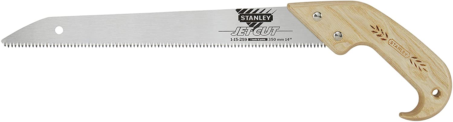Stanley 1-15-259" Jet Cut HP Hand Saw, Silver/Brown, 350 mm