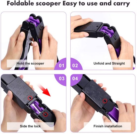 Portable Pet Pooper Scooper for Dogs and Cats, Foldable Dog Poop Scooper for Grass with Long Handle, High Strength Material and Professional Ergonomic Design, Foldable Dog Poop Waste Pick Up Rake - Image 4