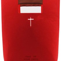 Bible Bag, Aolaso Bible Carrying Case, Felt Bible Tote Hollowed Cross Design Bible Covers Church Bag for Christian Gift, Felt Handbag for Women & Men Christmas Day & New Year Gift (Red)