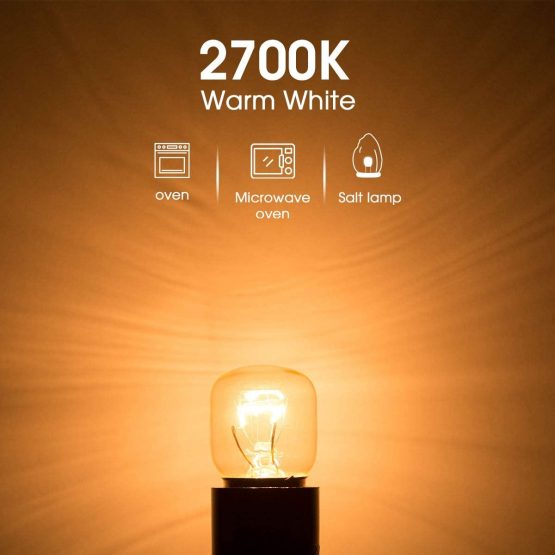 25W Incandescent Bulb, Techgomade E14 Small Edison Screw Base Light Bulbs, Salt Light Bulbs, Tungsten Light, 2700K Warm White, Dimmbale, for Salt Light, Microwave Oven, 4 Pack - Image 2