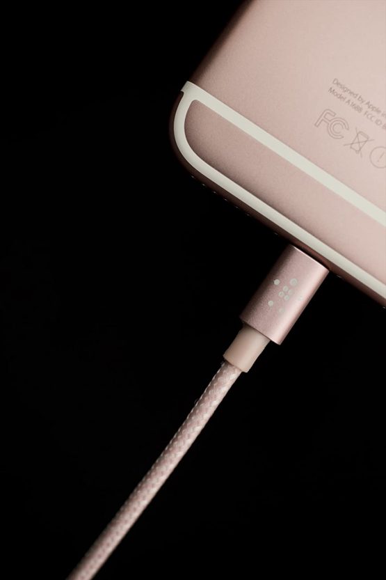 Belkin 4 ft/1.2 m Metallic Lightning to USB Cable - MFi-Certified iPhone Charging Cable for iPhone 11, 11 Pro, 11 Pro Max, XS, XS Max, XR, X, 8/8 Plus and More, Pink - Image 2