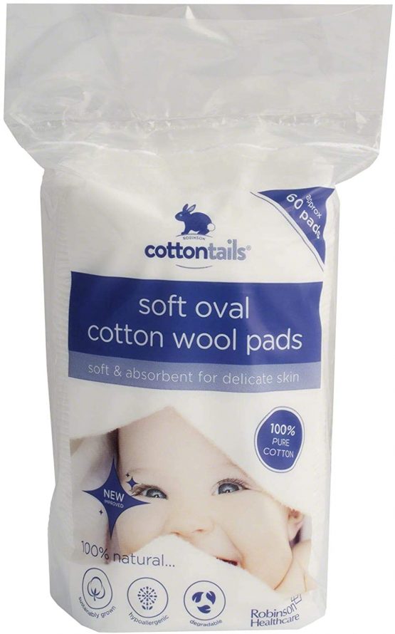 Cottontails Oval Cotton Wool Pads, Packs of 60 x 12 Packs