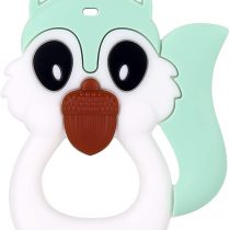PREMYO Teething Toy for Baby Teether Silicone - Soothes Sore Gum Pain - Easy to Grab BPA Free Squirrel