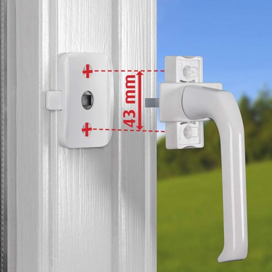 REER Children's Safety Catch Lock for Balcony Doors/Windows, White - Image 4