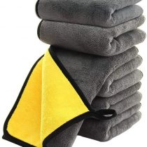 SOFTBATFY Ultrasoft, Large, Thick and Quick Drying Car Microfiber Cleaning Cloth Towel 800GSM Polishing Waxing Auto Detailing Cloth 6 Pack 16 x 16inches
