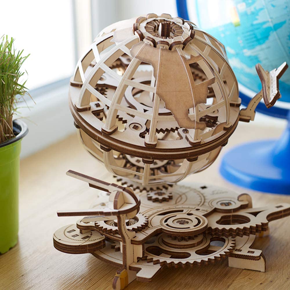UGEARS Globus 3D Wooden Puzzles for Adults, Earth Globe Wooden Model Kits for Adults to Build - Image 2