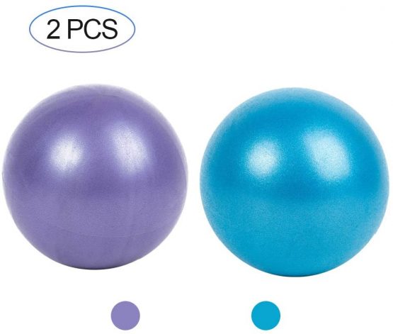 Yontree 2 Pack Soft Pilates Ball, 22-25cm Small Exercise Ball for Yoga, Pilates, Abdominal Workouts, Shoulder Therapy, Core Strengthening (Home & Gym & Office)
