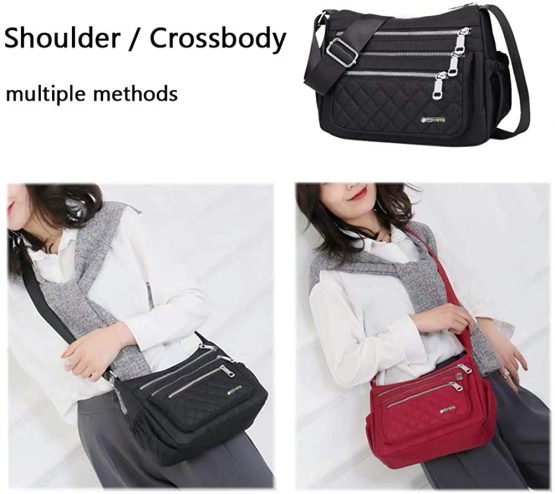 OPXTO Crossbody bag for Women Nylon Shoulder Waterproof Multi Pocket Travel Purse High-dense Lightweight Oxford Messenger Bags. - Image 2