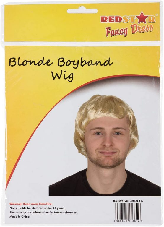 MENS ADULT BOYBAND WIG FANCY DRESS SHORT WIGS POP PARTY COSTUME 60S 70S 80S (Blonde) - Image 3