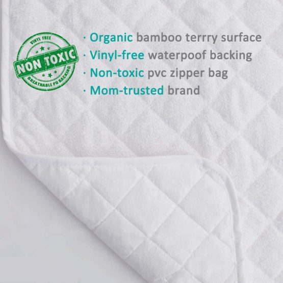 Waterproof Changing Mat Liners Quilted, Pack of 3, Baby Skin Friendly Bamboo Terry, Diaper Changing Liners, Larger in 28” x 15” - Image 3