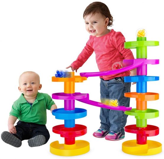 WEofferwhatYOUwant Ball Drop Educational Toy with Bridge - Advanced Spiral Swirl Ball Ramp Activity Playset for Toddlers - Image 4