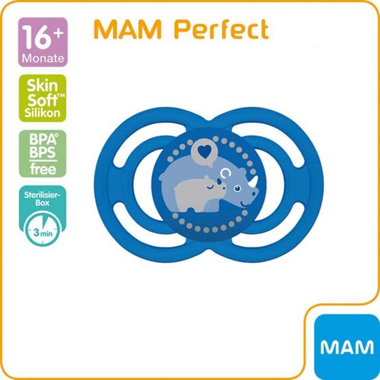 MAM Perfect Day & Perfect Night Dummy 16 Plus Blue Colours Mix Set of 4 Including 4 Sterilised Transport Boxes - Image 2