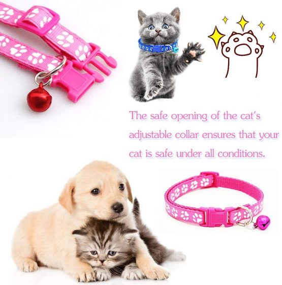 BETOY Cat Collar and Bell With Safety Quick Release Break Away Buckle, Suitable and Adjustable To Fit All Domestic Cats And Larger Kittens (12 pcs) with Bell- Adjustable 19-32cm - Image 3