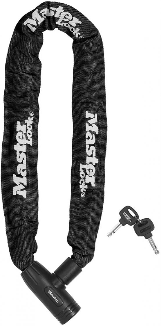 Master Lock Bike Chain Lock [Key] [90 cm Chain] 8391EURDPRO - Ideal for Bike, Electric Bike, Mountain Bike, Road Bike, Folding Bike