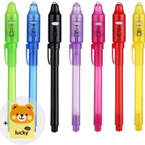 DazSpirit 14pcs Invisible Ink Pen Notebook Party Bag Fillers for Boys and Girls , Magic Marker Pens with UV Light for Kids, Spy Pens Invisible Ink for Writing Secret Message