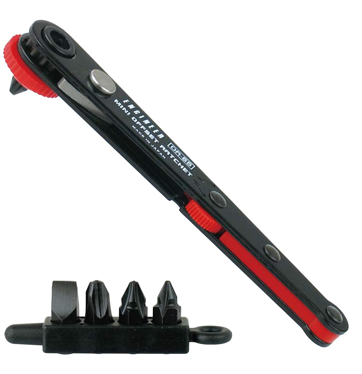 ENGINEER dr-55 Ratchet Screwdriver, Red/Black, Red / Black