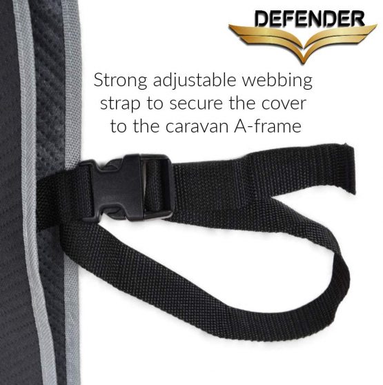Caravan Defender Tow Hitch Cover Dark Grey/Silver Universal Towing Accessories Protector Waterproof Trailer Covers with Straps - Image 3