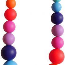 Rainbow Silicone Teething Necklace Breastfeeding Baby Nursing 21 Beads BPA Free, Hand-Made by MilkMama