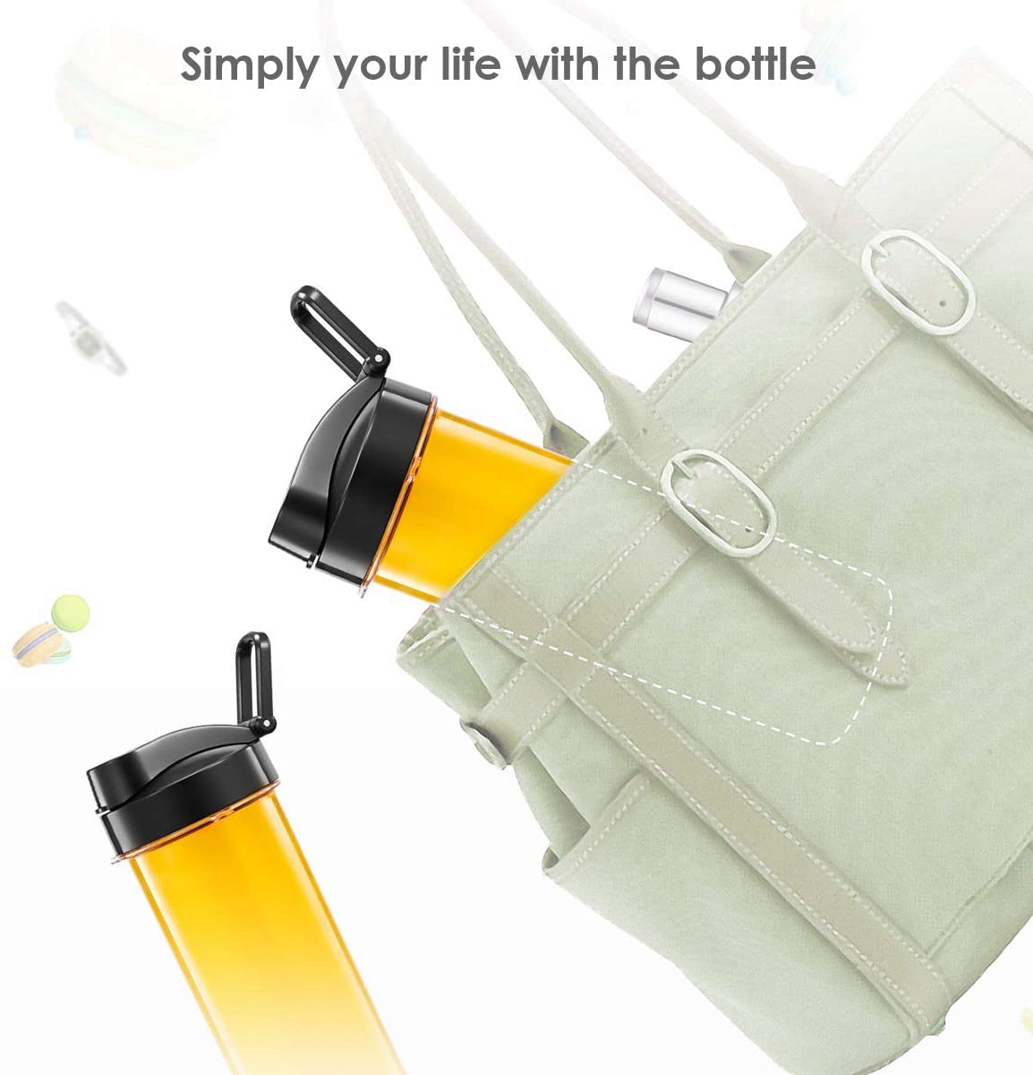 ROVLAK Smoothie Bottle 570ml Water Bottle BPA-Free Tritan Sport Drink Bottle for Gym/Hiking/Camping/Travel Bottle - Image 4