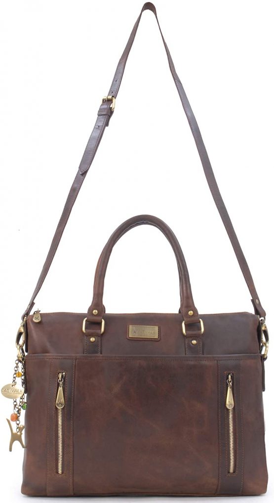 Catwalk Collection Handbags - Ladies Leather Briefcase Cross Body Bag - Women's Organiser Work Bag - Tablet/Laptop Bag - ADELE - Image 3