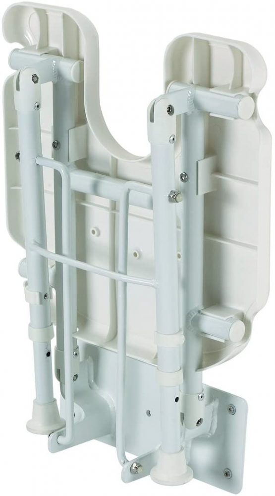 Homecraft Wall Mounted White Line Shower Seat (Eligible for VAT relief in the UK), Fold Away Seat with Drop Down Legs, Safe Bathing and Showering in the Bathroom, Elderly, Disabled, Handicapped - Image 2