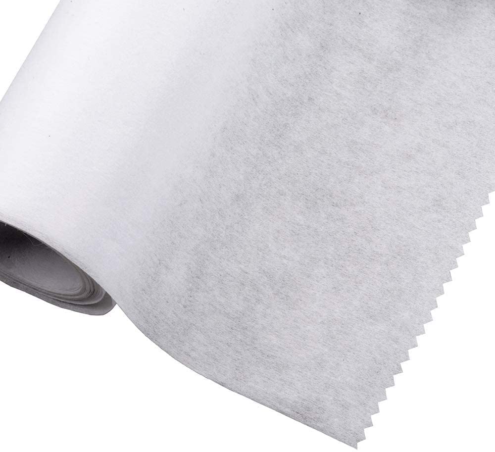 Iron On/Fusible Interfacing Fabric - Light Weight 75cm Wide - 2 Metres - White (Non-Woven), Light 75cm Wide x 2 metres