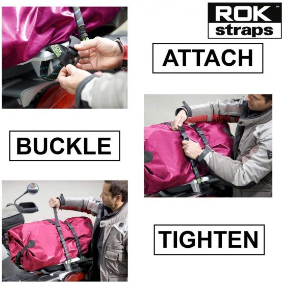 Rok Motorcycle Adjustable Strap Straps - 18"-60" (Twin Pack) - Image 3