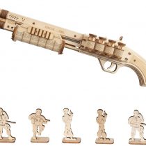 ROBOTIME Wooden Model Kits for Adults Rubber Band Gun 3D Puzzle - TERMINATOR M870 Mechanical Building Construction Wooden Jigsaw Sets