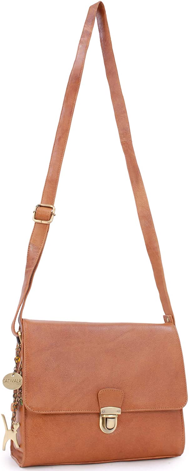 Catwalk Collection Handbags, Women's Leather Crossbody Bag, Medium A5 Size Messenger Bag, Handbag With Multiple Compartments - Image 3