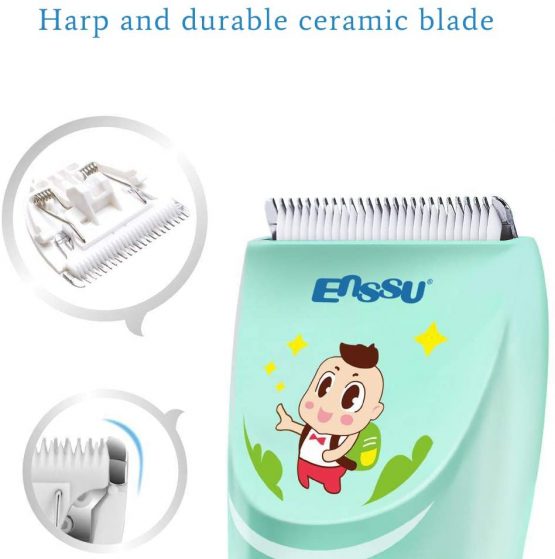 ENSSU Electronic Baby Hair Clipper, Waterproof Kids Quiet Hair Trimmer with 2 Guide Combs, Cordless Children's Hair Trimmer with Safe Ceramic Blades - Image 4