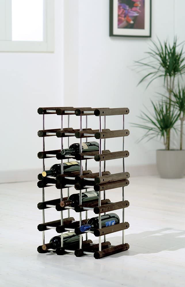 Foppapedretti Il Cantiniere Wine Rack Alluminio/Wengè, Aluminum/Wenge, 12 bottiglie - Image 3