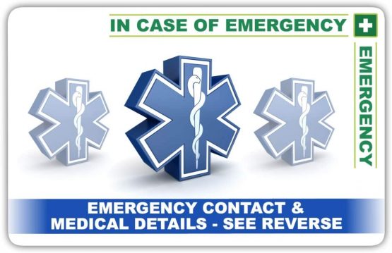 Emergency Contact Card Pack - ICEcard Standard Health & Safety in Case of Emergency (I.C.E.) ICE Card Pack with 1 Card, 2 Key Rings & 2 Stickers. - Image 2