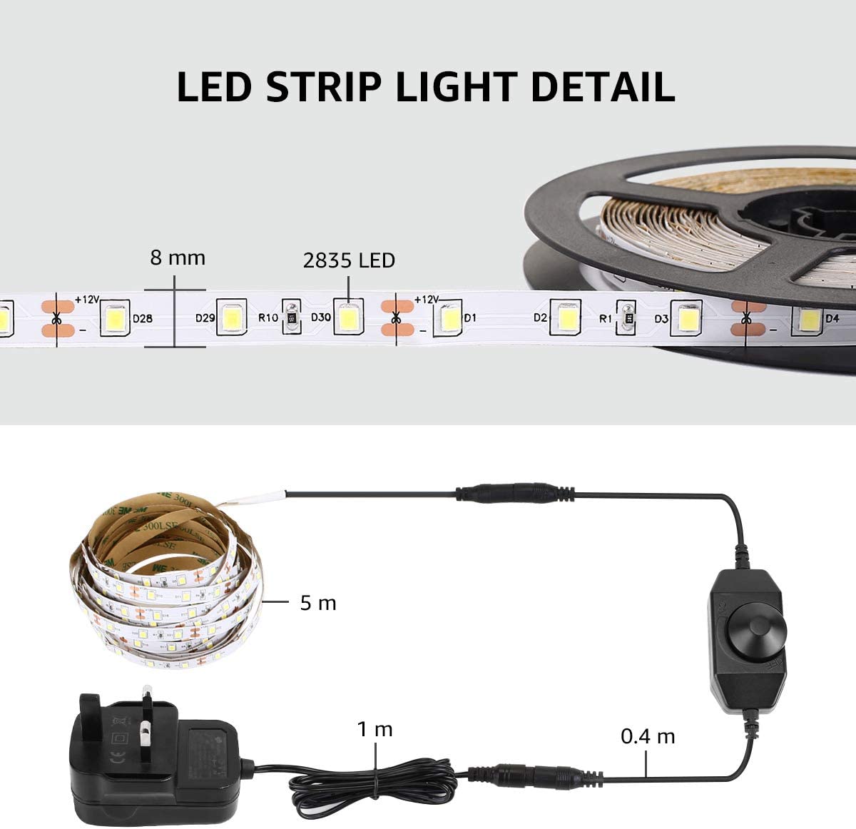 Lepro LED Strip Light White 5M 300 LEDs - Image 3