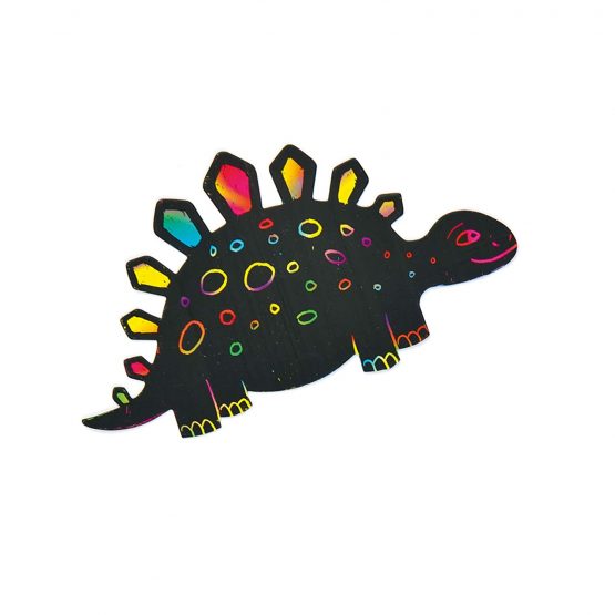 Baker Ross EV254 Dinosaur Scratch Art Fridge Magnets-Pack of 10, for Kids to Design, Create and Display for Crafts Projects, Black - Image 3