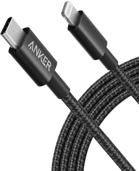 Anker New Nylon USB-C to Lightning Charging Cord for (6ft, MFi Certified) for iPhone 13/13 Pro/12 Pro Max /12/11 /X/XS/XR/ 8 Plus/AirPods Pro, Supports Power Delivery (Black)