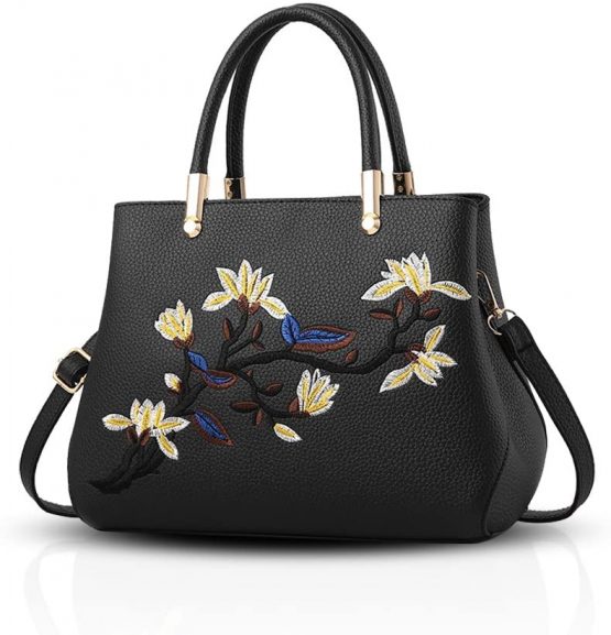 NICOLE&DORIS Fashion Sweet Handbag Women Crossbody Shoulder Bag Purse Tote Commuter PU Leather Black