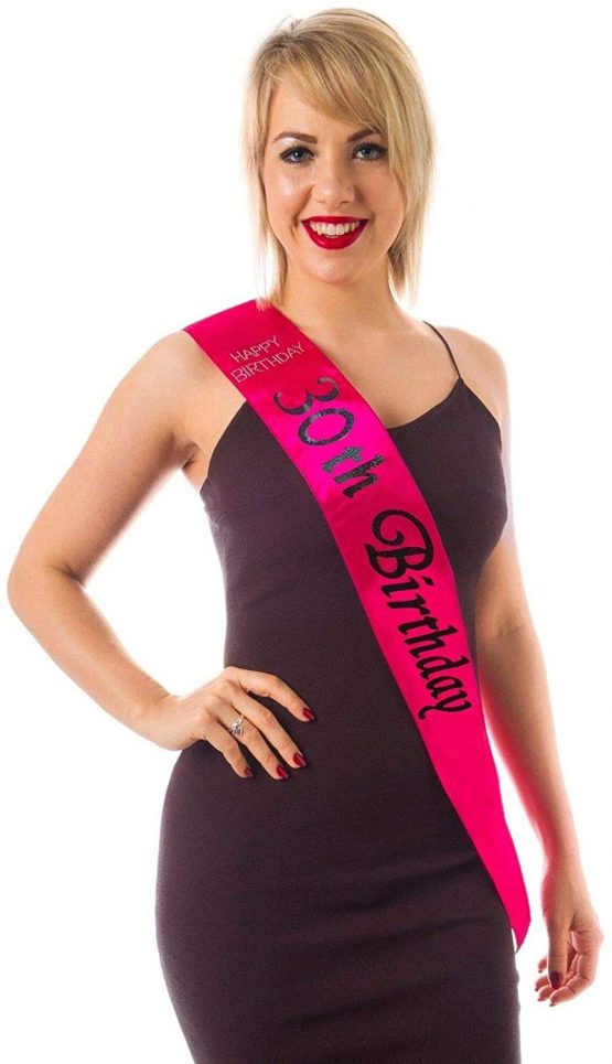 Alandra Birthdays S-30-HP-BIRTH Diamante 30Th Sash, Unisex-Adult, Pink, One Size