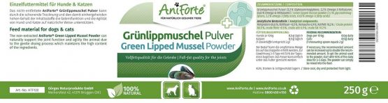 AniForte Green Lipped Mussel for Dogs and Cats 250g Powder - 100% Natural Joint Supplement with Glucosamine - Image 3